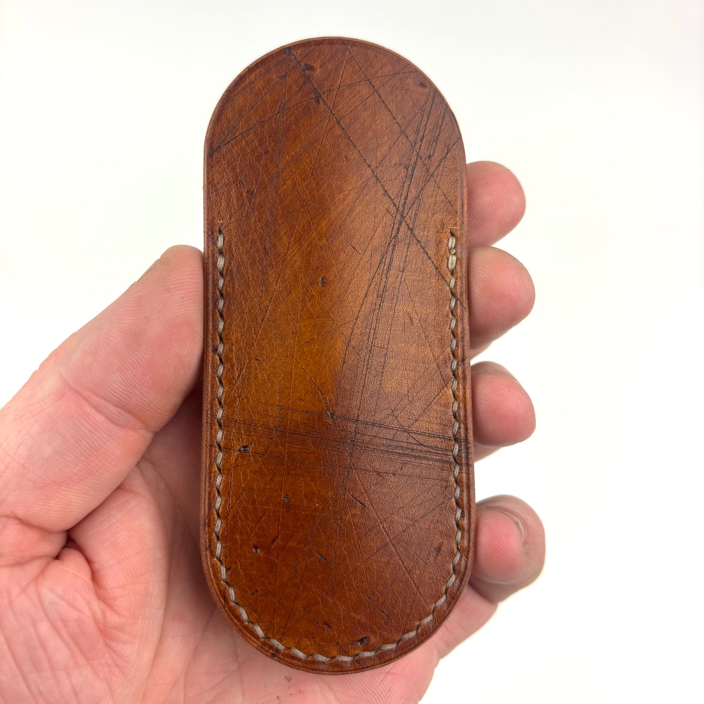 Small Italian leather Folding Knife Slip