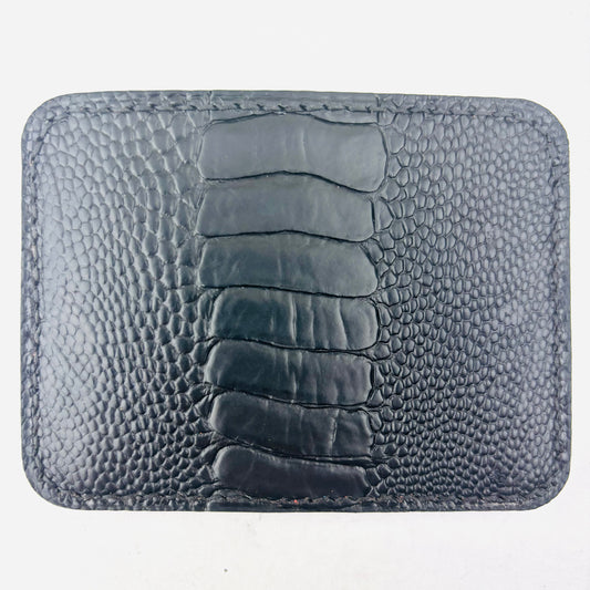 Black Ostrich Shin Pocket Wallet