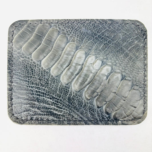 Grey Ostrich Shin Pocket Wallet