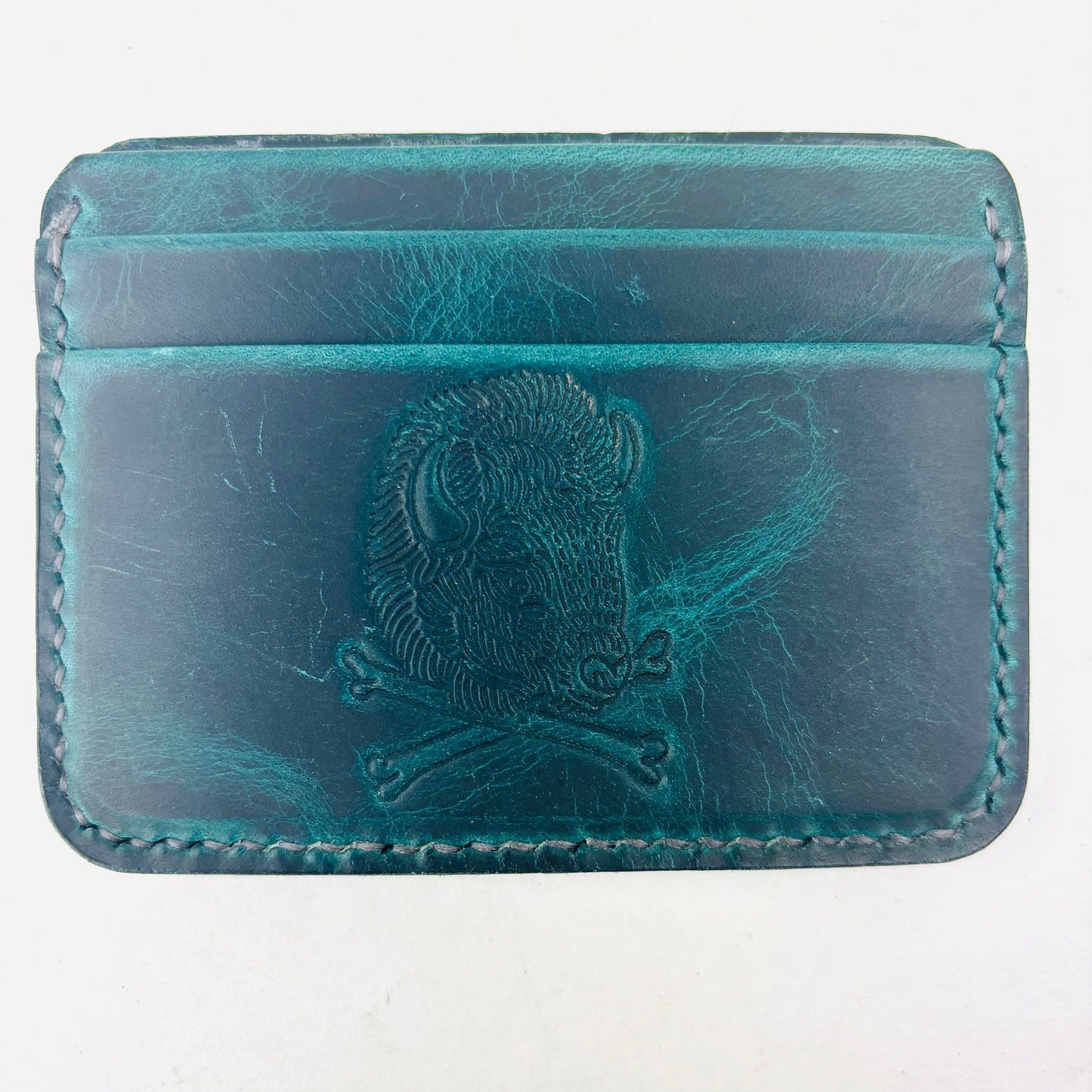 Grey Ostrich Shin Pocket Wallet